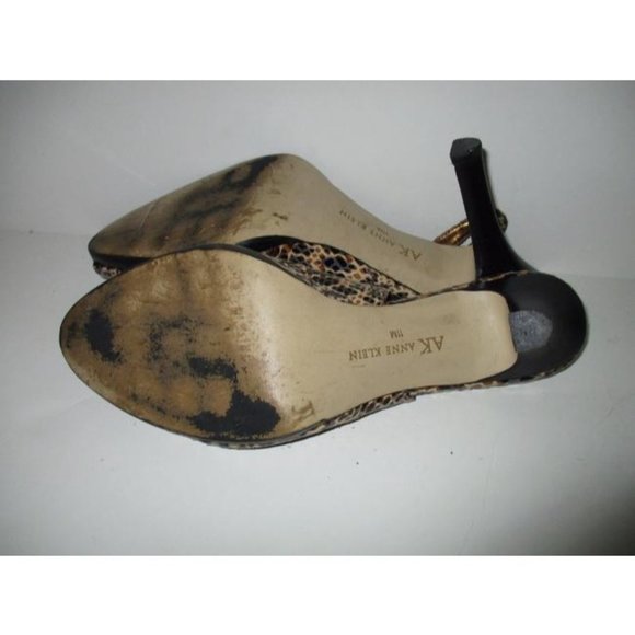 *Anne Klein Taupe Glossy Lizard Print Open Toe - Picture 6 of 9